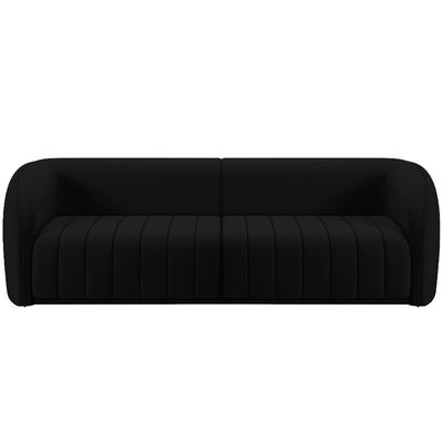 Kit Sofá 4 Lugares Para Sala 292cm com 01 Poltrona Lazio M03 Veludo Preto - Lyam Decor