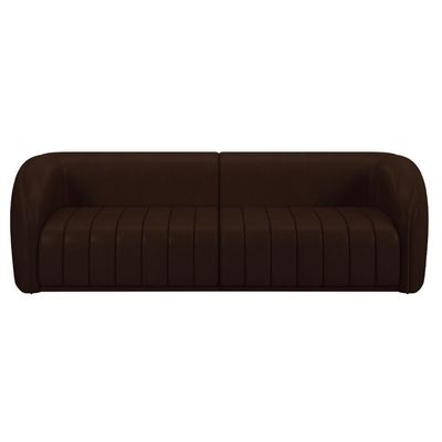 Kit Sofá 5 Lugares Para Sala 332cm com 02 Poltronas Lazio M03 Corano Marrom - Lyam Decor