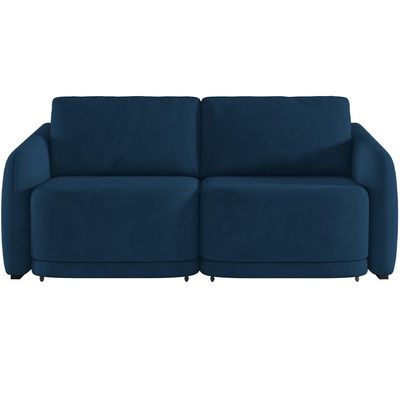 Sofá Cama para Sala de Estar 2 Lugares 216cm Montserrat K01 Veludo Azul Marinho - Lyam Decor