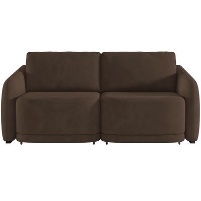 Sofá Cama para Sala de Estar 2 Lugares 216cm Montserrat K01 Veludo Marrom - Lyam Decor