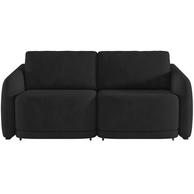 Sofá Cama para Sala de Estar 2 Lugares 216cm Montserrat K01 Veludo Preto - Lyam Decor