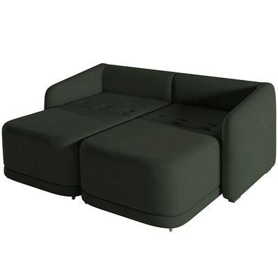 Sofá Cama para Sala de Estar 2 Lugares 216cm Montserrat K01 Veludo Verde - Lyam Decor