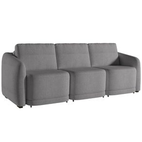 Sofá Cama para Sala de Estar 3 Lugares 246cm Montserrat K01 Bouclê Cinza - Lyam Decor