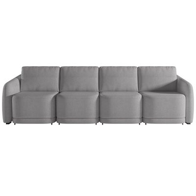 Sofá Cama para Sala de Estar 4 Lugares 356cm Montserrat K01 Bouclê Cinza - Lyam Decor