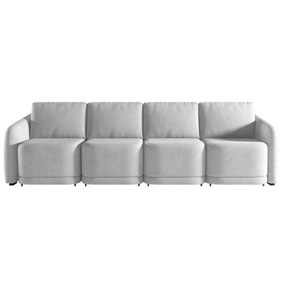 Sofá Cama para Sala de Estar 4 Lugares 356cm Montserrat K01 Veludo Cinza - Lyam Decor