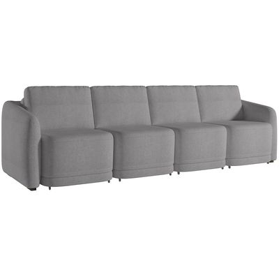 Sofá Cama para Sala de Estar 4 Lugares 316cm Montserrat K01 Bouclê Cinza - Lyam Decor