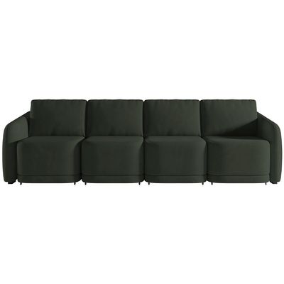 Sofá Cama para Sala de Estar 4 Lugares 316cm Montserrat K01 Veludo Verde - Lyam Decor