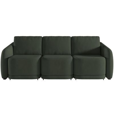 Sofá Cama para Sala de Estar 4 Lugares 336cm Montserrat K01 Veludo Verde - Lyam Decor