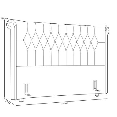 Cabeceira Cama Box Casal 140cm Estofada Meora P05 Veludo Cinza - Lyam Decor