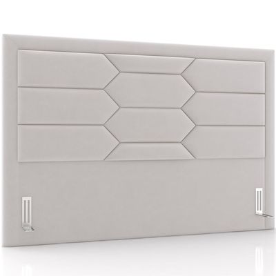 Cabeceira Cama Box King 195cm Estofada Nora P05 Veludo Cinza - Lyam Decor