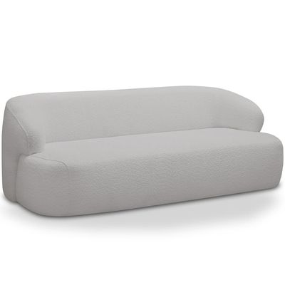 Sofá 2 Lugares Curvo Orgânico Para Sala Living 150cm Barolo L06 Bouclê Cinza - Lyam Decor