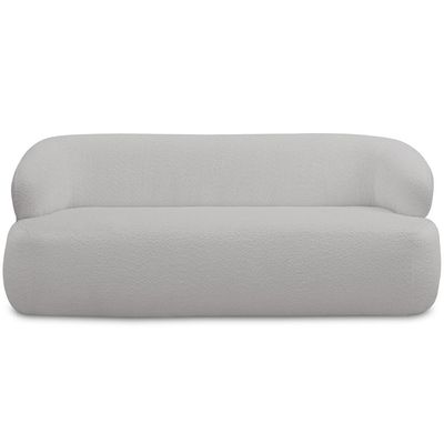 Sofá 2 Lugares Curvo Orgânico Para Sala Living 150cm Barolo L06 Bouclê Cinza - Lyam Decor