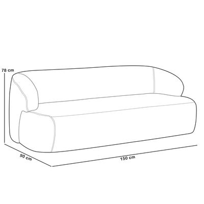 Sofá 2 Lugares Curvo Orgânico Para Sala Living 150cm Barolo L06 Bouclê Cinza - Lyam Decor
