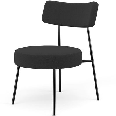 Kit 02 Poltronas Decorativas Para Sala De Estar Base Fixa Londres L02 Bouclê Preto - Lyam