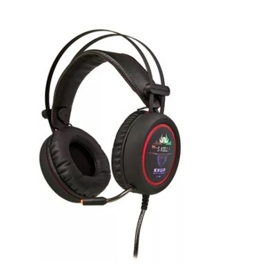 Fone De Ouvido Gamer Knup Kp-401 Preto Vermelho Com Luz Led
