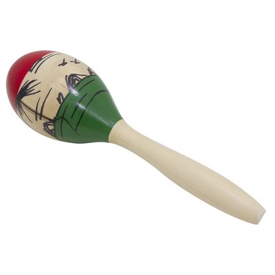 Par de Maracas Oval em Madeira Pintada a Mão 25cm New York