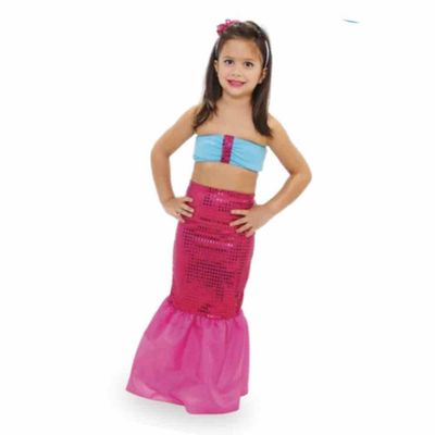 Fantasia Infantil Sereia Pink - Tam. G (7 a 9 anos) - Anjo Fantasias