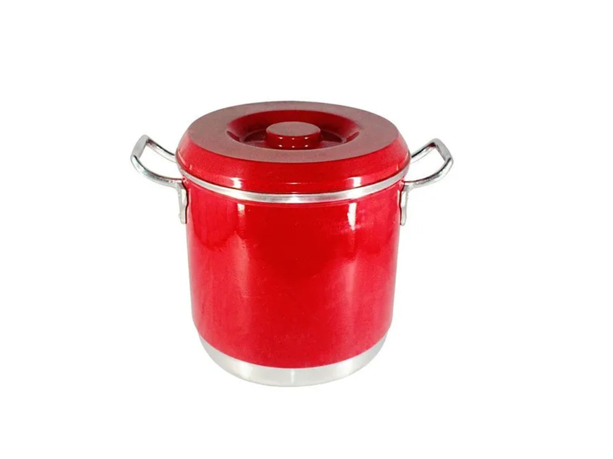 Caldeirão Hotel Com Alça Alumínio Vermelho 10 Litros