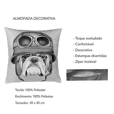 Almofada Estampada Macaco Oculos Stay Cool Decorativa 45cm