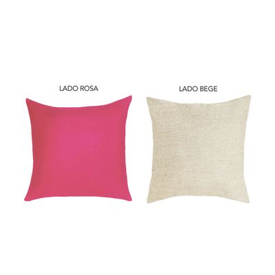 Capa Almofada para Sofa Rosa Pink Bege Encorpado 45cm