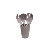 Concha Colher Espatula Utensílio Cozinha Suporte Cinza ECO 5un