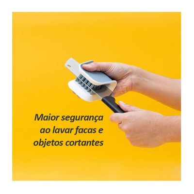 Escova para Lavar Talheres e Facas Azul 1un