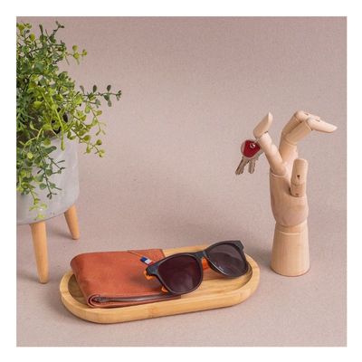 Bandeja de Bambu Suporte Servir ou Decorar 24cm