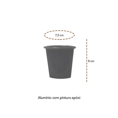 Jarra Moringa Bojuda 1L e Copos Aluminio Preto 5un