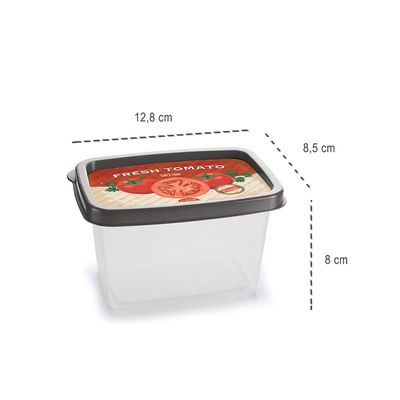Porta Mantimentos Pote Tomate Retangular Plastico 430ml
