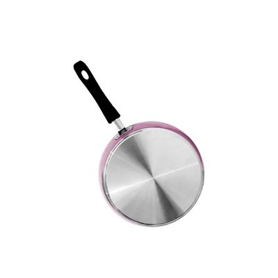 Panela Frigideira Rosa e Tampa Aluminio Fundido 22 cm