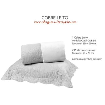 Colcha Cobre Leito Casal QUEEN Matelasse Bege Nude e Fronhas
