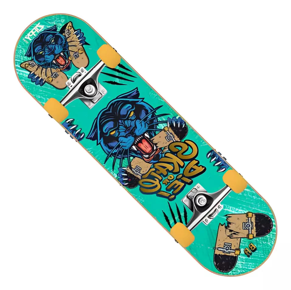 Skate Semi Profissional Juvenil Completo Shape Com Lixa Estampa