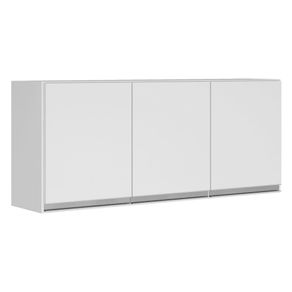 Armário Aéreo Cozinha Planejada Lux 120cm MDF 03 Portas Branco TX Fosco - Desk Design