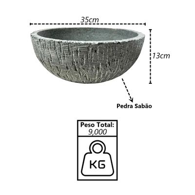 Cuba Bojo Rasgado Pedra de Sabão Pia Lavabo Lavatório 35cm