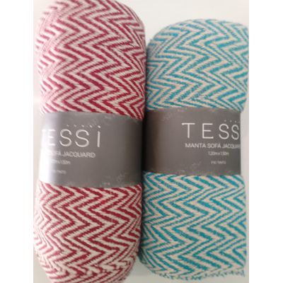 MANTA PARA SOFA FIO TINTO JACQUARD TESSI 1,20m x 1,50m SORT.