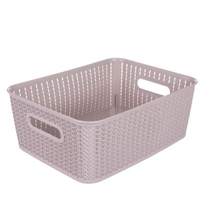 Caixa Organizadora 12.5L com Tampa São Bernardo Rattan OR24 Concreto