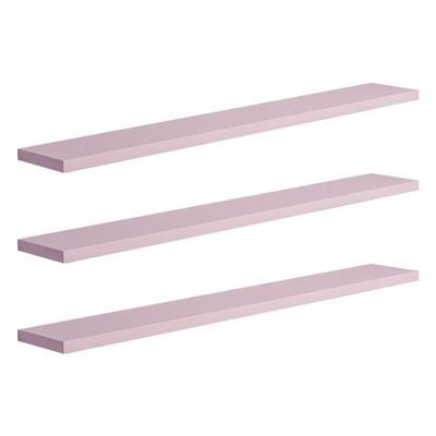 Kit 3 Prateleiras 70 X 15cm Rosa Claro Suporte Invisível