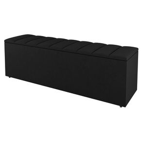 Calçadeira Baú King Size Cora 190cm Suede Preto - Desk Design