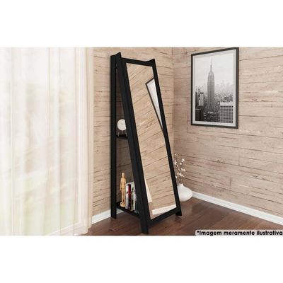 Multiuso Quarto Espelho Rt 3083 Preto - Movelbento