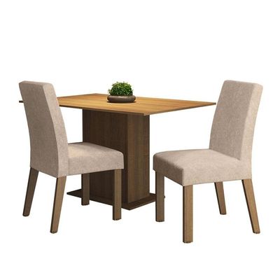 Mesa Tampo De Madeira Com 2 Cadeiras Rustic/Imperial