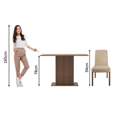 Mesa Tampo De Madeira Com 2 Cadeiras Rustic/Imperial