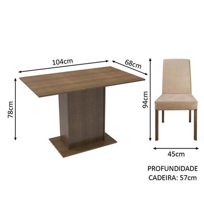 Mesa Tampo De Madeira Com 2 Cadeiras Rustic/Imperial