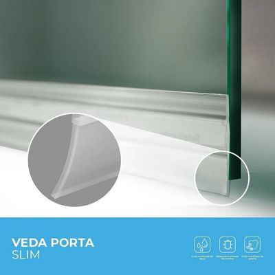 Veda Porta Slim Protetor De Frestas Silicone Adesivo 3M Comfort Door Marrom 80cm
