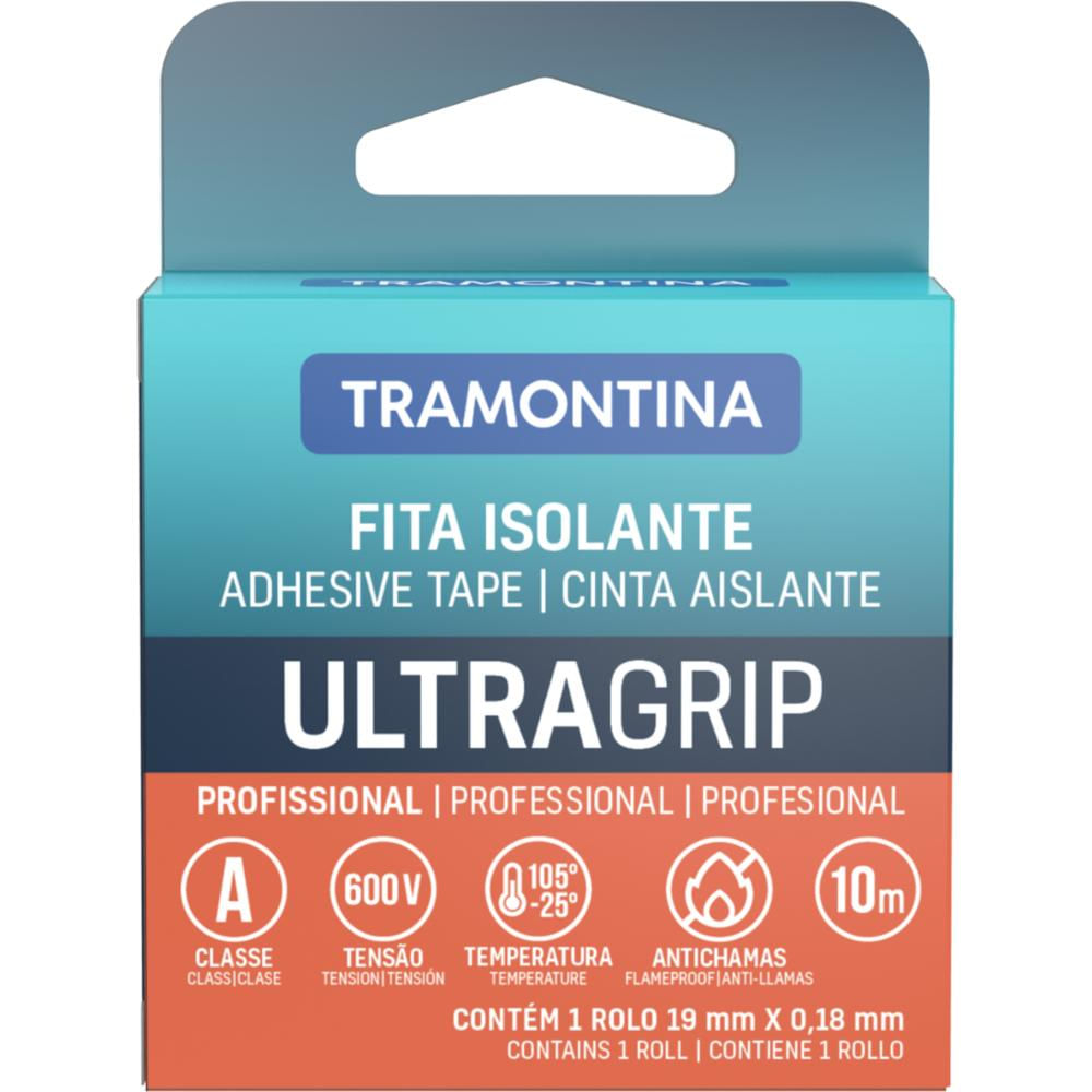 Fita Isolante Classe A 0,18x19 mm Tramontina Preta 10 m