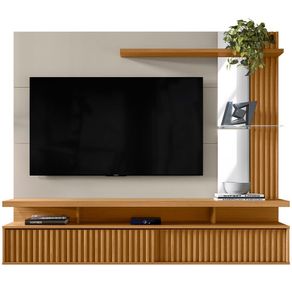 Painel para TV 60 Pol com Bancada Suspensa 182cm Mogi L05 Nature Off White - Lyam Decor