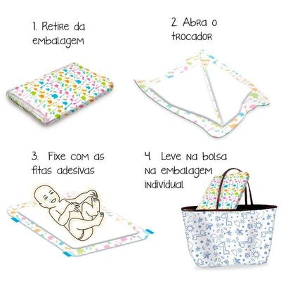 Kit Trocador Descartável Absorvente 5 Pacotes 50 Unidades