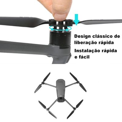 2 Pares de Hélices para Drone DJI Mavic 3 - Cinza