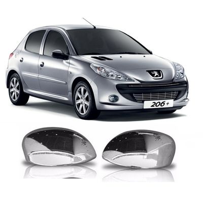 Aplique Cromado Capa Retrovisor Peugeot 206 207 Citroen C3 2003/2011 Par
