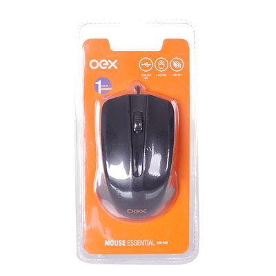 Mouse Óptico USB Oex MS100 Preto