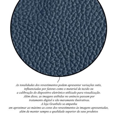 Poltrona Decorativa Sala de Estar Stanford Chesterfield Pés de Madeira Couro Azul Marinho G58 - Gran Belo